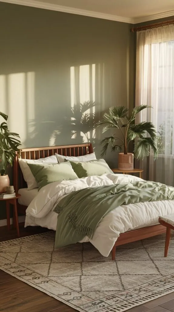 Green bedroom decor