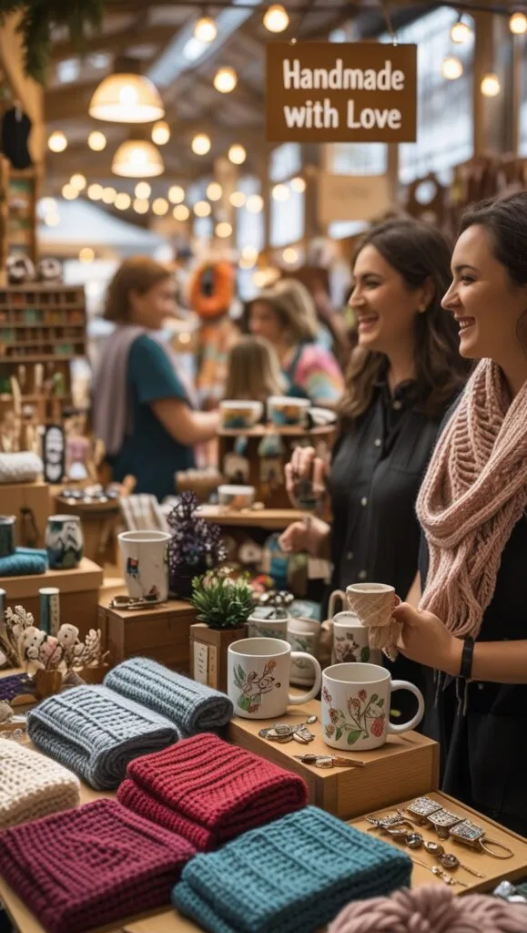 a marketplace selling crafts