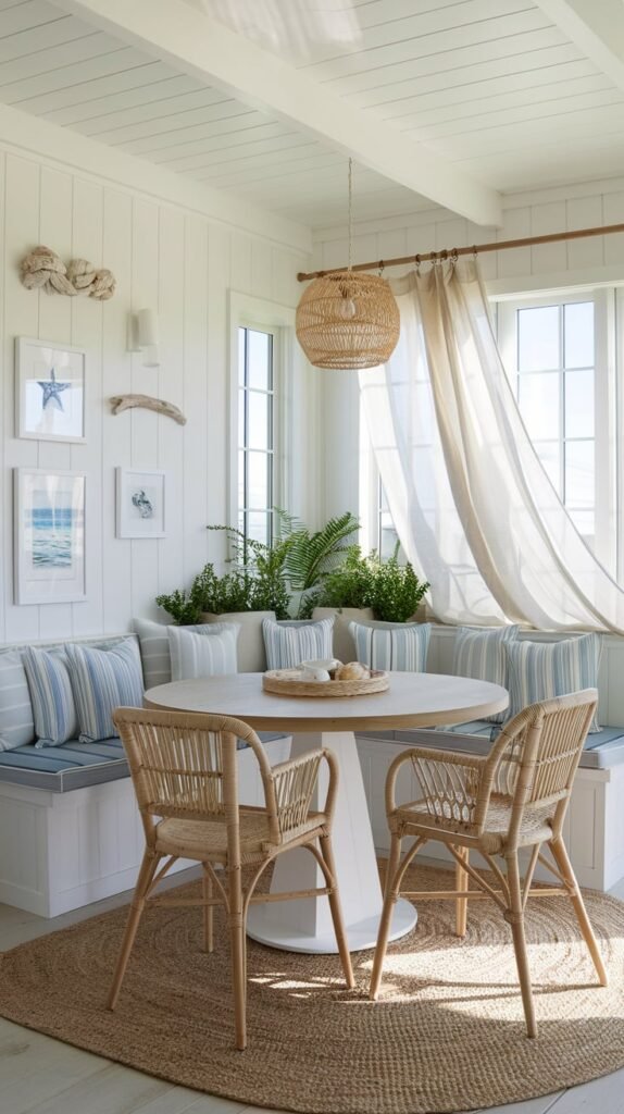 coastal corner dining nook 