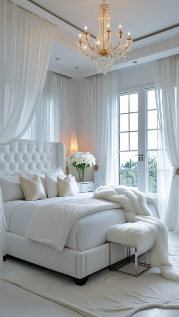 elegant white bedroom 