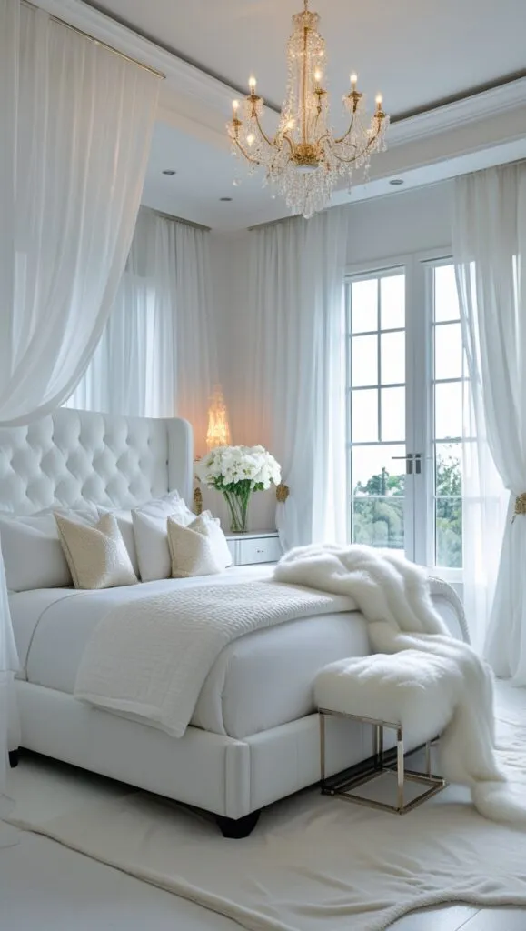 elegant white bedroom 
