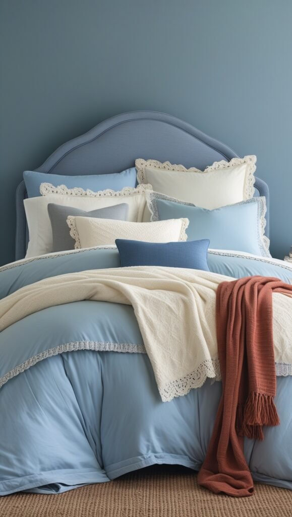 cozy blue bedroom design idea 