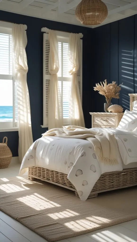 Dark blue bedroom