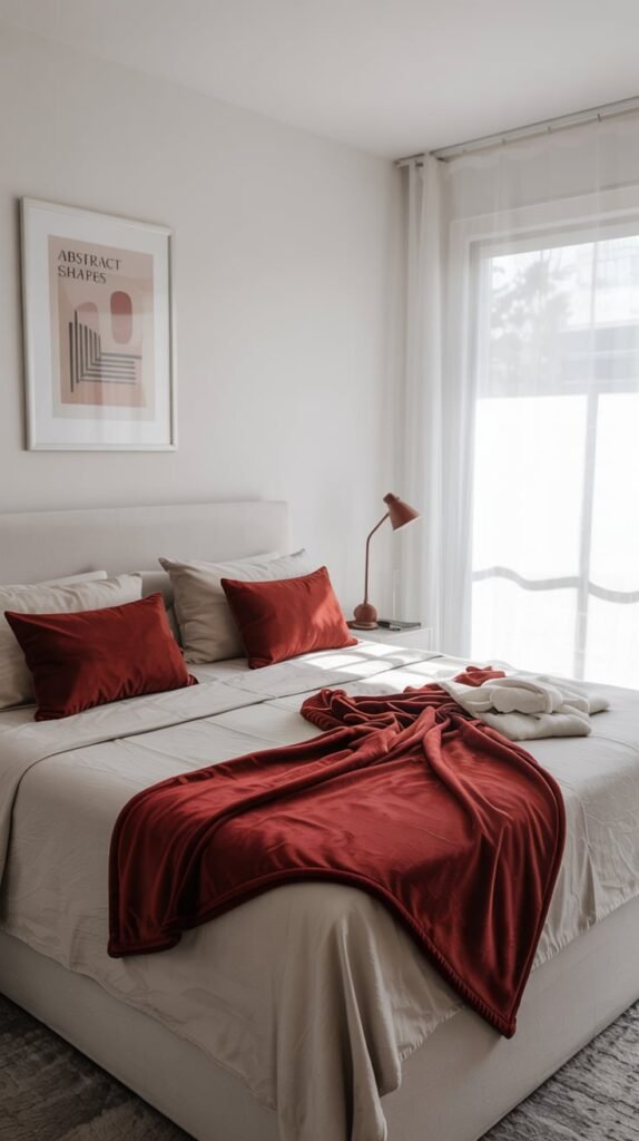 Cherry red bedroom ideas 