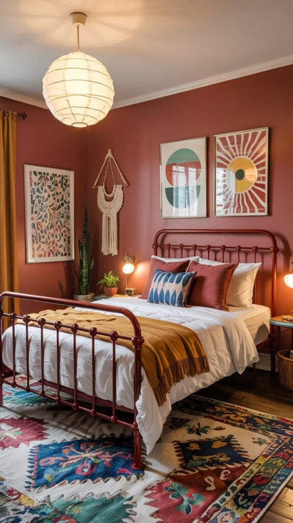 vintage cherry red bed