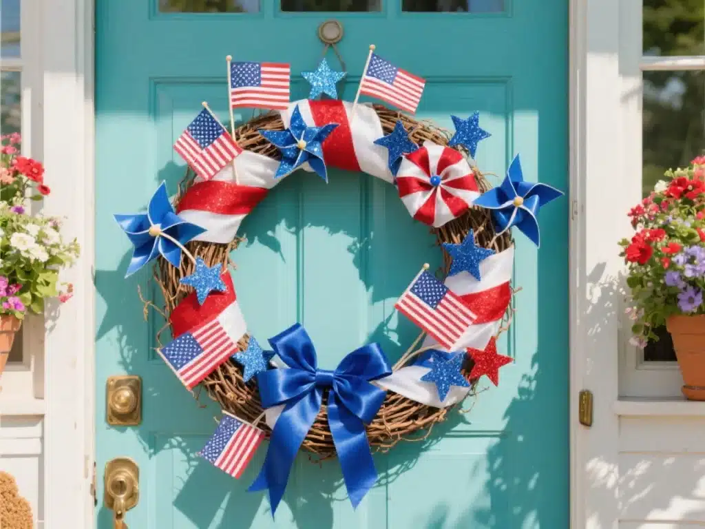 4th of July front door wreath
